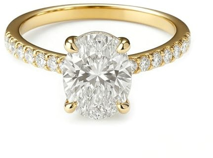 Skcess 9K Gelbgold Promise Ring, Ringe Damen Moissanit Def Moissanit Größe 49 (15.6)