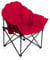 ALPHA CAMP Übergroßer Campingstuhl Faltbar Angelstuhl Gepolstert Campingsessel XXL Moonchair Klappstuhl bis 150KG mit Tragetasche und Getränkehaltern für Outdoor und Indoor,Rot