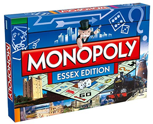 Winning Moves Essex Monopoly Board Game, Advance to Southend Pier, Mountfitchet Castle, Stansted, Chelmsford and trade your way to success, gift for ages 8 plus