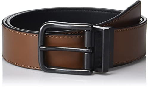 Original Penguin Herren Wendegürtel aus Leder Gürtel, Braun wendbar, 36