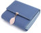 UTO Portefeuille Femme Porte-Monnaie Feuille Exquis Pendentif en PU Cuir 6 emplacements de Carte Bleu