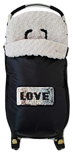 Universal Fußsack für Kinderwagen oder Buggy. WINTER. Verfügbar in mehreren Modellen und Farben (Love Silber)