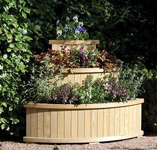 Parcel in the Attic - Vinseau Garden Solid Wooden Planter Raised Vegetable & Flower Bed (3 Tier Corner)