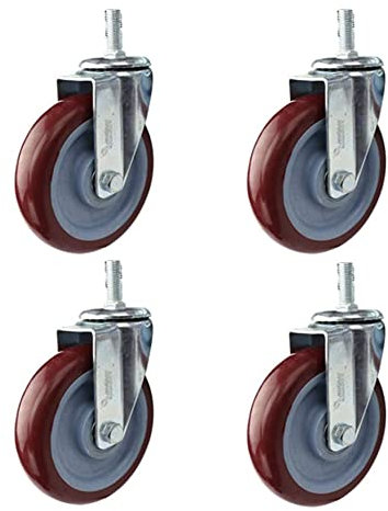 Dance angel 4 Gewinderollen M12 Schwerlast 300 kg Leise Transportrollen mit Bremse Lenkrollen Gummi Lenkrollen Für Möbel Industrie - 2,5 Zoll / 75mm / 100mm / 5 Zoll