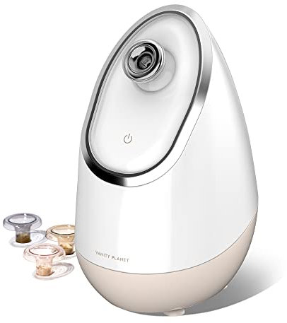 Vanity Planet Aira Ionic Nettoyeur de pores pour le visage Beige avec buse réglable, réservoir d'eau avec 3 paniers d'huiles essentielles