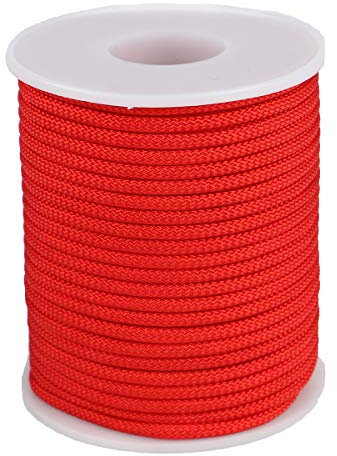 Corda di Filo di Nylon con Filo per Spago per Gioielli con Bracciale per Collana (2.8mm-65feet, Rosso)