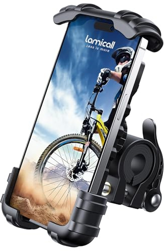 Lamicall Bike Phone Holder, Motorcycle Mount - Motorcycle Phone Holder, Handlebar Cell Phone Clamp, E-Bike Scooter Phone Clip for 4.7-6.8 Smartphones, iPhone 17 Air Pro Max, 16 15 Plus Mothers Day