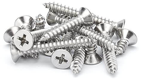 ANSIEDIO Schrauben Holzschrauben Edelstahlschrauben Senkkopfschrauben Blechschrauben Universalschraube Vollgewinde, M3×6mm,100 pcs