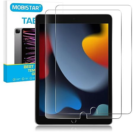 Mobistar 2-Pack Screen Protector for iPad 10.2'' 9th/8th/7th Generation, Tempered Glass, Ultra Clear, Anti Scratch, Bubble-Free, 9H Hardness for Apple iPad 10.2 (2021/2020/2019) Screen Protector Film