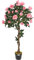 Christow Artificial Rose Tree Pink Flowers Twisted Wooden Trunk Potted Indoor Outdoor 4ft