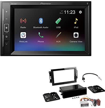 Pioneer DMH-A240BT 2-DIN Autoradio Bluetooth USB passend für Jeep Grand Cherokee III 2005-2007 schwarz