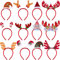 BQTQ 12 Stück Weihnachten Haarband Weihnachten Stirnbänder Weihnachts Kopfschmuck Haarreifen Weihnachten Rentier Schneemann Geweih Weihnachten Kopfbedeckung