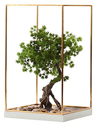 xuejuanshop Gefälschte Pflanzen Künstliche Pflanze Bonsai Zen Simulation Baum mit Rahmen Gans Ei Dekoration Veranda Wohnzimmer Gefälschte Baum Topf Grün Pflanze Dekoration Künstliche Bonsai