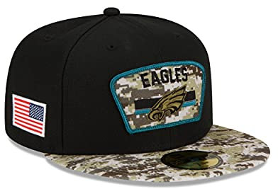New Era Philadelphia Eagles NFL On Field 2021 Salute to Service Black 59Fifty Basecap - 7 5/8-61cm (XL)