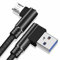 YSJJZRL Micro USB Charger Cable, 2 Pack(10ft) 90 Degree Right Angle Cable Nylon Braided Fast Sync & Charging Cord Compatible with Android USB Micro Smartphones & More-Black