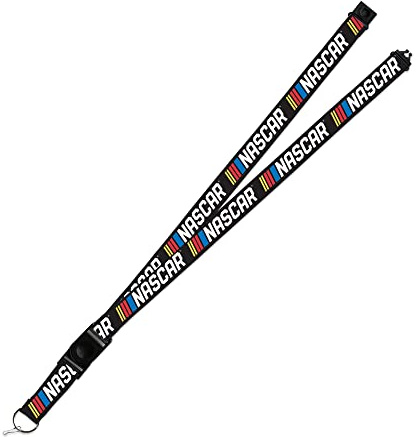 Rico Industries NASCAR Auto Racing Logo Schwarz 45,7 x 2,5 cm Premium Unisex Erwachsene Sicherheit Breakaway Lanyard