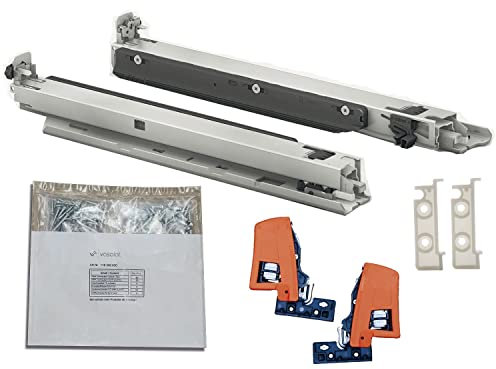 BLUM MOVENTO BLUMOTION S 760H Schubladenschienen, 450mm Bodenmontage Vollauszug 40kg, 1 Paar inkl. Kupplung und Montagezubehör-Set