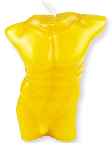 Body Candle Men Yellow - Magische Kerze mit Ritual Anleitung - Voodoo, Hexerei - Studieren, Lernen, Ideen, Wissen, Fokus