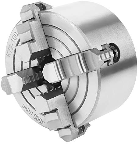Duokon SANOU K72 100 Mandrino a 4 Griffe, Tornio in Metallo con Mandrino a 4 Griffe da 4 Pollici Accessori per Tornio in Metallo Reversibile 100 Mm Diametro 3,93 Pollici