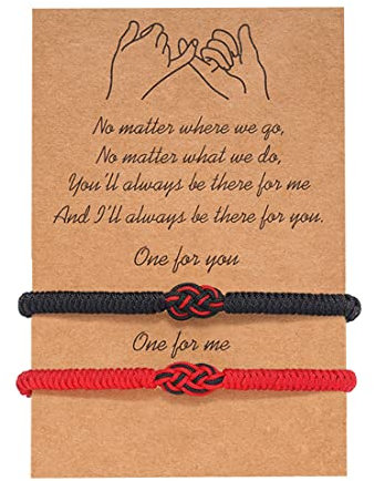 Rhdun Couples Bracelets Valentines Gifts for Him and Her Boyfriend and Girlfriend Tibetan Knot Matching Red String of Fate Bracelets Couple Jewellery