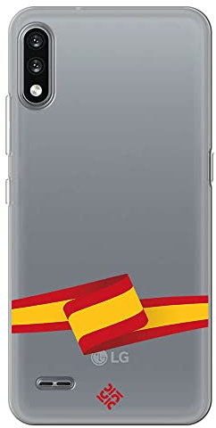 Movilshop Funda para [ LG K22 ] Dibujo Auténtico [ Bandera España ] de Silicona Flexible Transparente Carcasa Case Cover Gel para Smartphone.