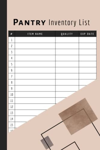 Pantry Inventory List: Fridge & Freezer Checklist Journal | Record And Track Food Inventory | Storeroom and Kitchen Stock Supply Log Book