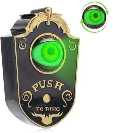 mizikuu Campanello di Halloween, Campanello Spaventoso con Voci e luci Campanello Bulbo Oculare Decorazioneper Bambini, Feste di Halloween e Oggetti di Scena della Casa Stregata