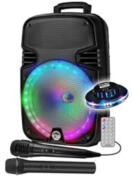 Enceinte sono 700W Portable sur Batterie, Karaoké DJ USB, Bluetooth, TWS, 2 Micros, Lumière, Cadeau Soirée Fête Anniversaire