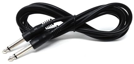 DRUT 2m 6.35mm 1/4 TS Mono Jack to Jack Plug Lead for Guitar, Amplifiers, Music Instruments, Speakers, Microphone Cable Straight Ends, Black 6.5ft