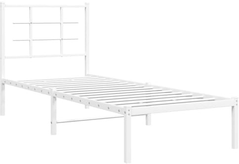 vidaXL Bettgestell mit Kopfteil Metall Weiß 80x200 cm
