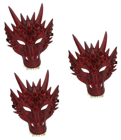 Abaodam 3St Drachenmaske the hallow halloween Gruselige Tiermasken Dinosaurier tierkostüme kostüme für erwachsene Maskerade-Maske Karneval-Kostüm Erwachsener Kleidung Geschenk bilden 3d Pu