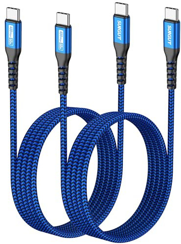 SUNGUY Cavo da USB C a USB C, 2 x 1.5 m 60 W Ricarica Rapida USB C, compatibile con iPhone 15 Pro/Pro Max, MacBook Pro, iPad Pro 2020, MacBook Air, Samsung S24, blu