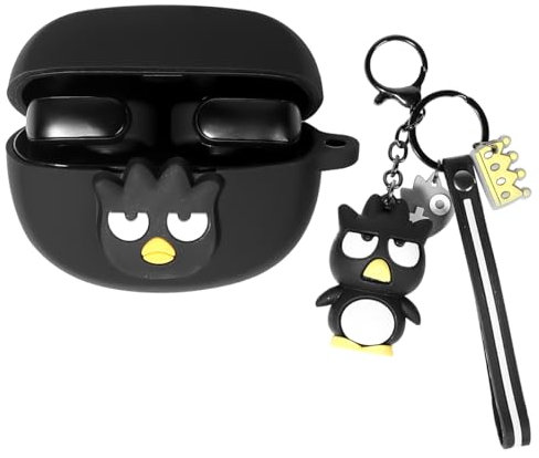 Case for New Bose Ultra Open Earbuds(2024), XMBYGY Silicone Charging Cute Case Shockproof Protective Cover with Cartoon Doll Anti-Lost Lanyard for Man Woman (BlackBird)