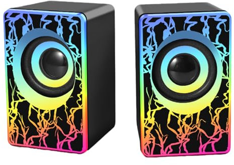 PC Speaker USB Powered Computer Speaker With Muti RGB Light Mini Speaker With 3.5mm For Computer Laptops Monitor USB Wireds Speaker