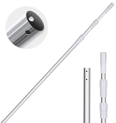 MASTERTOP Teleskopstange Pool, 3-Teilig Aluminium Schwimmbad Stange Teleskop,Teleskopstange Poolreinigung Poolzubehör für Bürsten,Kescher,Bodensauger- Einstellbar von 1,7m bis 4,7m