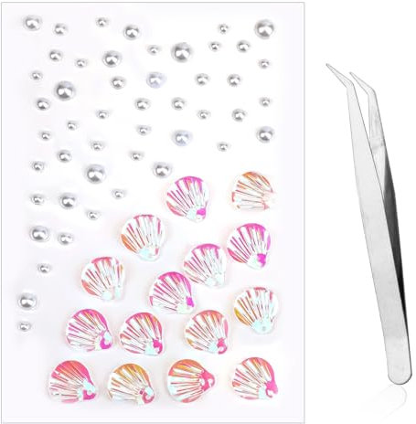 3/4/5/6 mm 61pcs Face Stickers, with Pearl Round Diamond Jewels Diamonds Stickers Festival Makeup Face Rhinestones Decorations for Crafts Nails