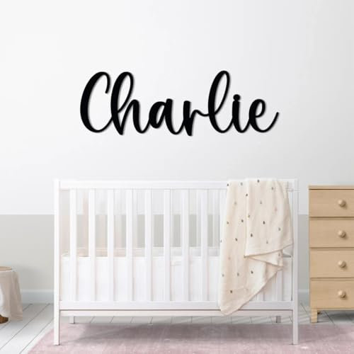 Zhongzhi Personalisiertes Namensschild aus Holz für Kinderzimmer, Wanddekoration, Holzbuchstaben, Babyzimmer, Namensschild, Holzschild, Baby-Name (50 cm)
