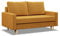Mebligo - Sofa Mit Schlaffunktion Und Bettkasten Blank, 2 Sitzer 152 Cm Breit, Schlafsofa Mit Bonellfederkern Im Sitz, Ausziehbares Couch Auf Holzfüßen, Wohnzimmer - Gelb