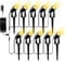 Yuusei Garden Lights Mains Powered, 10 in 1 Pack 31M Extendable Outdoor Spotlight, 3000K Warm White 27V LED Driveway Lights, IP65 Waterproof for Pathway, Fence, Pond, Yards