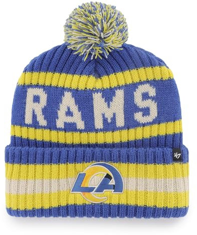 '47 NFL Los Angeles Rams Unisex Bering Bobble Winter Hat, Team Logo, Farbe Blau