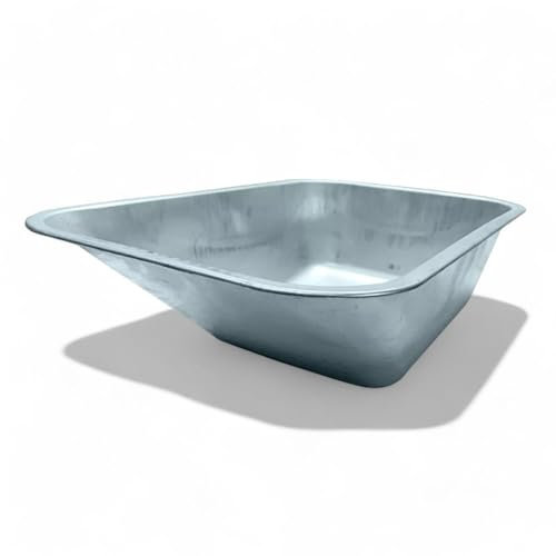 Briconess.com Vasca in metallo zincato per carriola capacità 85 litri 59x82x39 cm resistente e durevole per uso intensivo