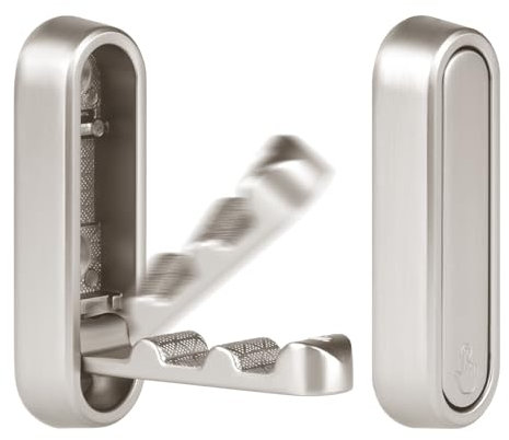 flintronic Flip Attaccapanni da Parete, 2Pezzi Appendini da Muro, Ribaltabili, Nascosto Appendiabiti da Porta, Acciaio Inox, Attaccapanni, per Bagno, Camera da Letto, Studio, Armadietto(Argento)