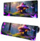 Large Mouse Mat Butterfly, XXL Mushroom Gaming Mouse Pad Desk Pad 1400x600x3mm, Keyboard Mat with Non-Slip Rubber Base, Soft Smooth Surface, Stitched Edges Mousepad, Improved Precision and Speed S-2