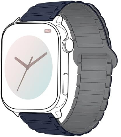 Blueshaweu 18mm 20mm 22mm Armband Kompatibel Für Ice-Watch - Ice Smart Serie, Weiches Silikon Ganz Magnetisch Einstellbar Uhrarmband Kompatibel mit Ice Smart Serie Smartwatch (blau, 20mm)