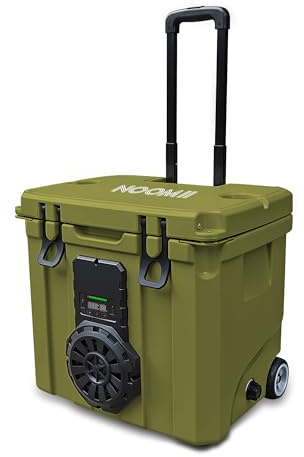 NooMii – Kühlbox mit Akku USB-Anschluss, Massiver Bluetooth-Lautsprecher, IPX4 wasserdicht Thermobox, bis 60h Kältehaltezeit; Mobile Camping-Kühlbox & Bluetooth-Speaker