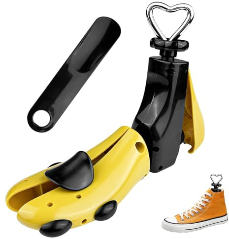 Lectorias Schuhspanner Damen und Herren, Schuhdehner Schuhweiter, Stiefelspanner mit Schuhlöffel, Shoe Stretcher, Schuhe Weiten, Schuhspreizer, Stiefeldehner Weiten für Einstellbare Länge(Gelb)
