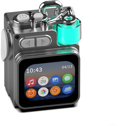 LVYXON Altavoz Portátil Inalámbrico Con Pantalla Táctil LED 5.4 Subwoofer RGB Inalámbrico IPX7 Impermeable Metal ABS Compacto 3.1x2.3x1.77 Pulgadas Gris Para Actividades Al Aire Libre Senderismo Playa