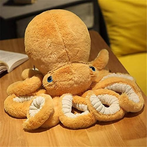 Lempefe Plüschtier Octopus Plüsch Puppe Spielzeug Große Geformt Cuddly Kuscheltier Oktopus Geburtstag Geschenke (Braun,45cm)