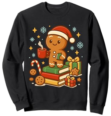 Biscuit Noël Lecture Tasse Cadeaux Hiver Chaleureux Sweatshirt