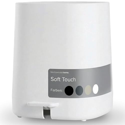 blackswedenhome. Mülleimer Bad - 5L Kosmetikeimer mit Softclose-Deckel und Inneneimer - Bad Mülleimer, Abfalleimer Bad, Toilette - Badezimmer Mülleimer - Elegantes Design Tretmülleimer Weiß